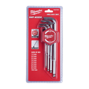 SET CHIAVI MASCHIO ESAGONALI LUNGHE PIEGATE PUNTA SFERICA 9PZ 4932478621