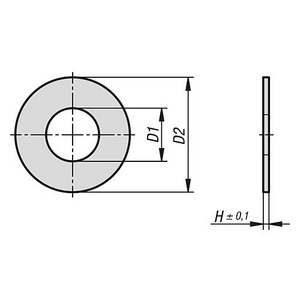 K1151.1117050 Passscheibe Din988 Stahl D1=11, D=17, S=0,5