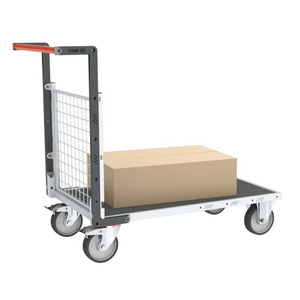 CHARIOT MODULAIRE GRILLAGE 1 DOSSIER, PLATEAU BOIS AVEC