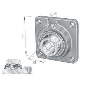 INA RCJ 25 XL/N/FA125 FLENSLAGERBLOK VIERKANT