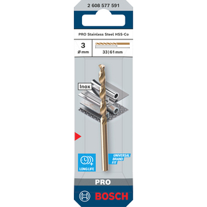 BOSCH BOOR PRO S-STEEL HSS-CO, 3X33X61 MM 2608577591