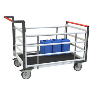 CHARIOT MODULAIRE TUBE 2 DOSSIERS + 2 RIDELLES, PLATEAU