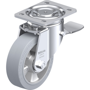 LH-ALEV 150K-ST-SG Lenkrolle spurlos grau mit Stop-Top