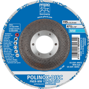 PFERD POLINOX® unitized disc DISC PNER MW 115 22,2 SiC F