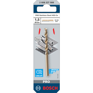 BOSCH BOOR PRO S-STEEL HSS-CO, 1,5X18X40 MM 2608577588
