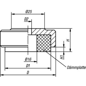 K0670.036 Fuss mit Dämpfungselement Ø 36