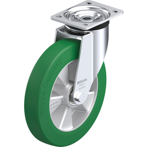 ROULETTE PIVOT. 600KG D.250MM AC BAND.POLYU 50MM MOY BILLE