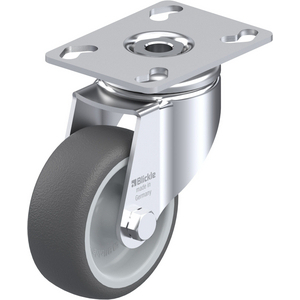 ROULETTE PIVOT. 120KG D. 80MM AC BAND.POLYU 30MM MOY LISSE
