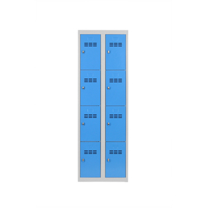 VESTIAIRE CASES 2 COL. 4 CASES CORPS RAL 7035/PORTES RAL 5012