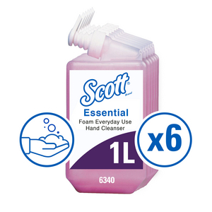 SCOTT ESSENTIAL SCHIUMA DETERGENTE PER MANI PER USO QUOTIDIANO-CASSETTA/ROSA /1 L 6 CARTUCCE 6340