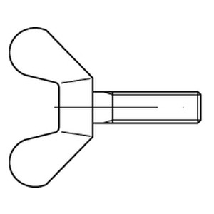 DIN316 M8X25 MS Flügelschraube, runde Flügelform