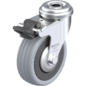 ROUE PIVOT. 60KG D. 75MM AC BAND.CAOUT 25MM MOY LISSE+FR