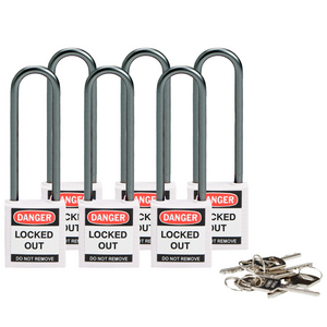 LUCCHETTO DI SICUREZZA COMPATTI CON ARCO DA 75 MM â CHIAVI DIVERSE 814152 814152