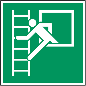SEGNALETICA DI SICUREZZA ISO â FINESTRA DI EMERGENZA CON SCALA 816040 PIC E016-400X400-PP-CRD/1
