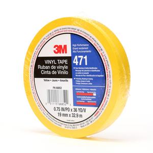 RUBAN ADHESIF VINYLE JAUNE 471 33 M X 19 MM UC12