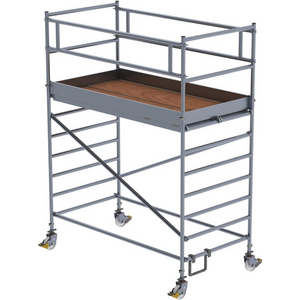 3210035695 Rollgerüst Aluminium m. Fahrbalken 1,35x2,45 m H 6,50 m