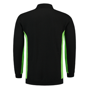 TRICORP POLOSWEATER BORSTZAK 302001 ZWART/LIME MT 4XL