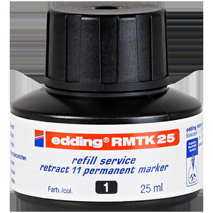 EDDING PERMANENT MARKERS 25ML NAVULINKT ZWART 001 RMTK25