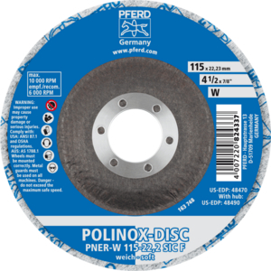 PFERD POLINOX® unitized disc DISC PNER W 115 22,2 SiC F