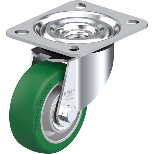 Roue De Roulette En Polyuréthane 6x2 Pouces - Bleu Et Marron - Capacité De Charge 1000 Lb - Pour Meuble Lourd