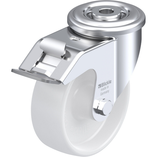 Rueda giratoria de chapa de acero, versión pesada, con freno 'stop-fix ...