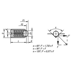 104217-PRESSORE A MOLLA ELASTICA STANDARD D=M08 L=16, ACCIAIO, COMP:SFERA IN K0309.08