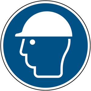 SEGNALETICA DI SICUREZZA ISO â E' OBBLIGATORIO INDOSSARE IL CASCO DI PROTEZIONE 819916 PIC M014-DIA 315-PP-CRD/1