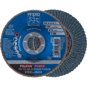 PFERD POLIFAN® flap disc PFC 115 Z 40 SG POWER/22,23