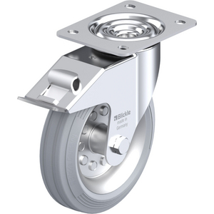 LE-VE 180R-FI-SG Lenkrolle spurlos grau mit Stop-Fix