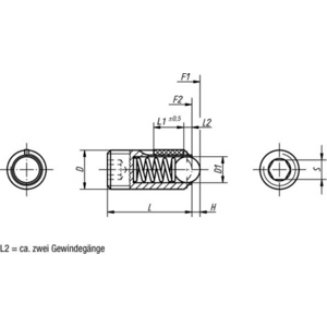 104851-PRESSORE A MOLLA ELASTICA STANDARD, LONG-LOK D=M06 L=15, ACCIAIO, K0325.06