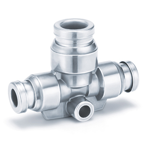 KQG2T-xx, Stainless Steel 316, One-touch Fitting, Different Diameter Tee