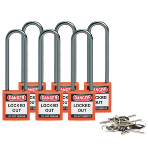 LUCCHETTO DI SICUREZZA COMPATTI CON ARCO DA 75 MM â CHIAVI DIVERSE 814149 814149