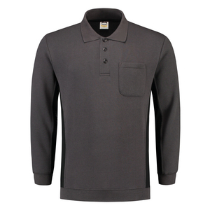 TRICORP POLOSWEATER BORSTZAK 302001 D.GRIJS/ZWART MT XL