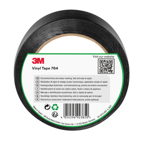 3M VINYL TAPE ALGEMEEN GEBRUIK 764 ZWART 50MM X 33MM