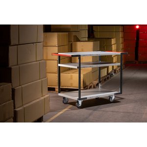 SERVANTE FLAT-PACK 3 PLATEAUX MELAMINE DOUBLE POIG 1000X600