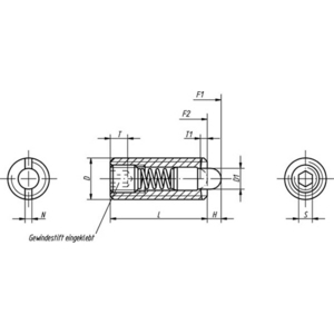 K0319.16 Federndes Druckstück M16 Niro