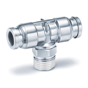 KQG2T, Stainless Steel 316, One-touch Fitting, Male Branch Tee