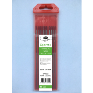 THORIE 2POURCENT WT20 BOUT ROUGE - D.2,4X150MM BTE 10