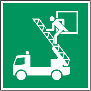 SEGNALETICA DI SICUREZZA ISO â FINESTRA DI RECUPERO E SALVATAGGIO 816199 PIC E017-400X400-PP-CRD/1