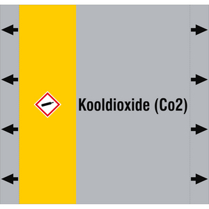 BRADY LEIDINGMERKER 220X210 KOOLDIOXIDE (CO2)