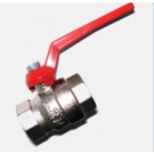 VALVOLA A SFERA (LEVA ROSSA) F/F 3/4'' SO228 OTTONE NICHELATO 125000304