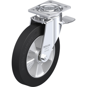 ROUE PIVOT. 550KG D.250MM AC BAND.CAOUT 50MM MOY BILLE+FR