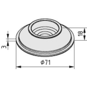 0.0.265.61 Gummeinsatz 80 NBR f. Stellfuß 80, schwarz