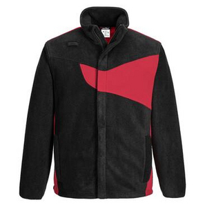 PORTWEST FLEECEVEST PW2 ZWART/ROOD MT S