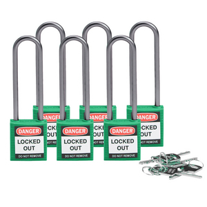 LUCCHETTO DI SICUREZZA COMPATTI CON ARCO DA 75 MM â CHIAVI DIVERSE 814148 814148