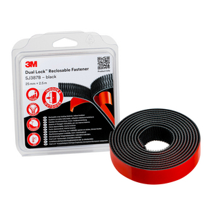 SISTEMA DI FISSAGGIO RICHIUDIBILE DUAL LOCK SJ387B, NERO 25 MM X 2.5 M, 6.1 MM, BLISTER 7100123347