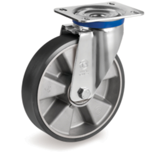 RUOTA 65ESD 150X40 POLIURETANO ESD TR  NUCLEO ALLUMINIO SUPP. ROTANTE PIASTRA M 659604ESD