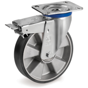RUOTA 65ESD 200X50 POLIURETANO ESD TR  NUCLEO ALLUMINIO SUPP. ROTANTE PIASTRA M FRENO ANTERIORE 659706ESD