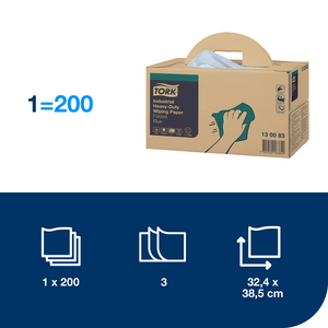 PAPIER ESSUYAGE INDUSTRIEL BOITE DE 200 FORMATS 3PLIS