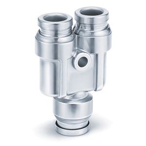 KQG2U-00, Stainless Steel 316, One-touch Fitting, Union Y